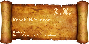 Knoch Márton névjegykártya