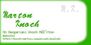 marton knoch business card